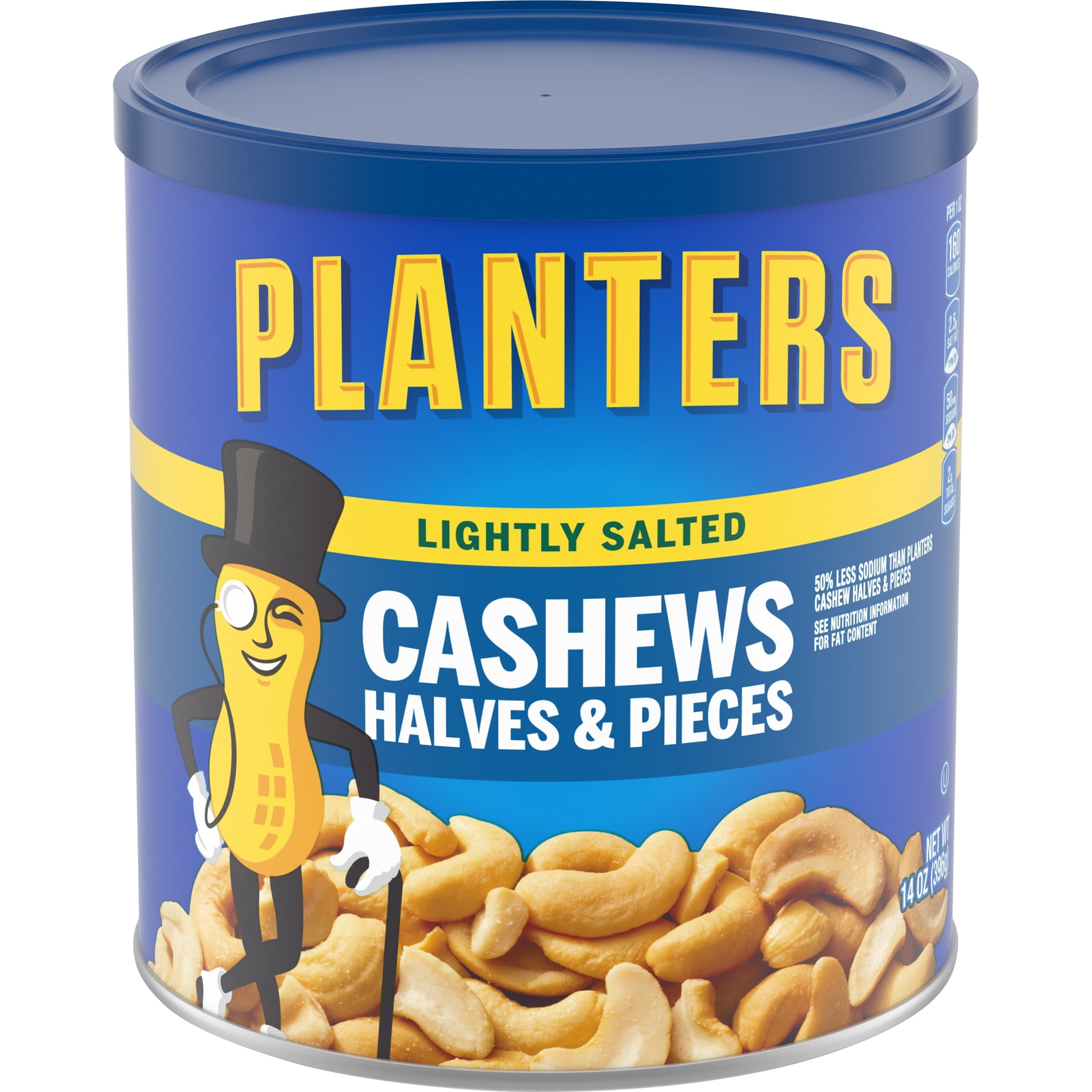 Planters Lightly Salted Cashew Halves & Pieces, 14 oz Canister