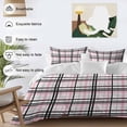 thumbnail image 4 of Pink Black Plaid Duvet Cover Set, Farmhouse Pink Black Checkered Soft Duvet Cover Twin Size Bedding Set 4 Pieces, 1 Quiltcover and 2 Pillowcases with Zipper, 1 Bed Sheet for All Seasons, 4 of 9
