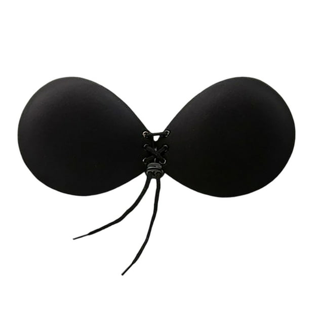 Bmisegm Silicone Sticky Bra Backless Strapless Lift Up Comfort Fit Versatile Use for Home and Casual Wear Adjustable Design Quality Black A