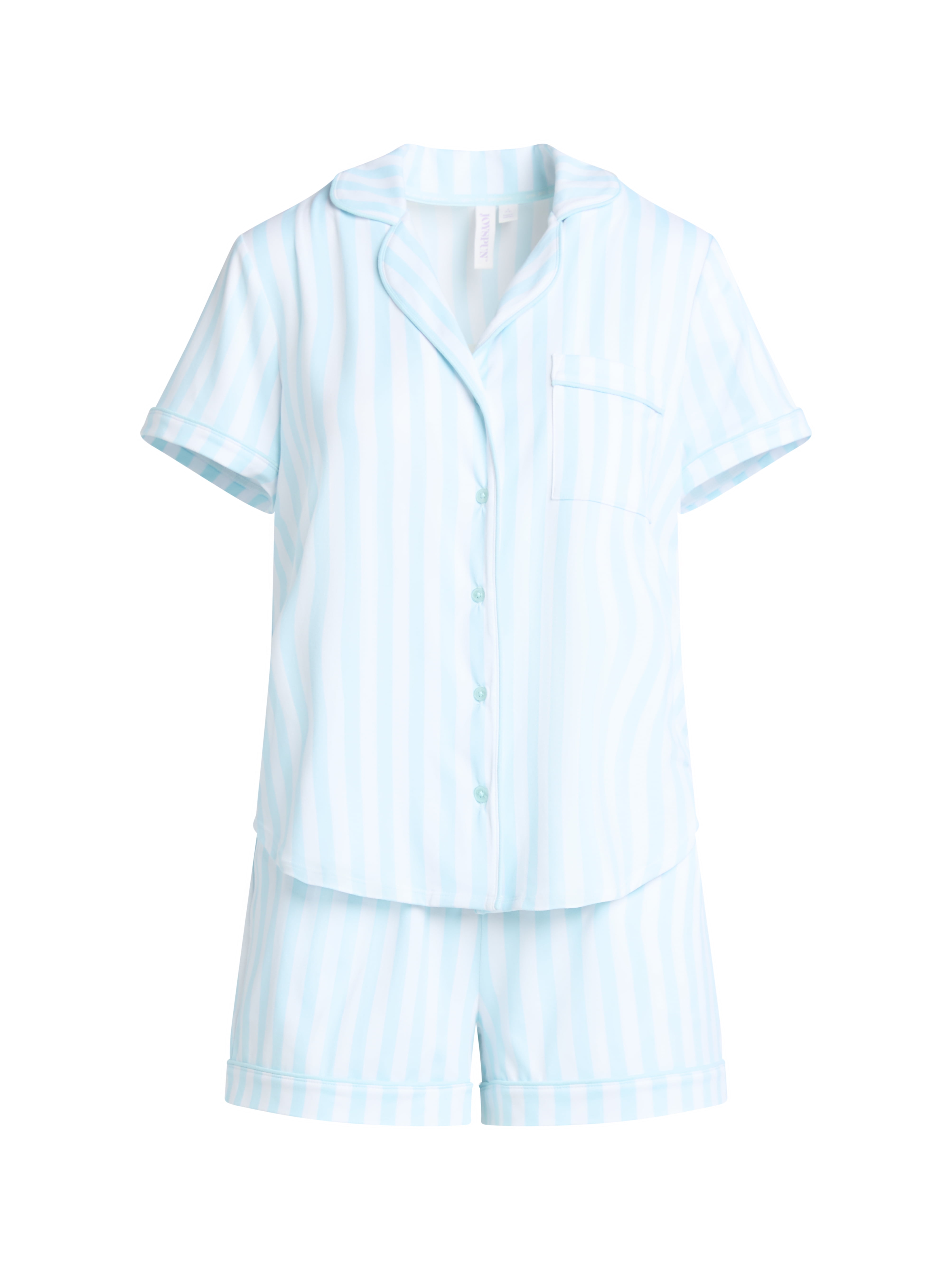 Joyspun Women's Dreamy Soft Collection Notch Collar Top and Shorts Pajama Set, 2-Piece, Sizes XS-3X