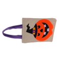 thumbnail image 3 of Tote Bag Linen Cute Vivid Storage Sack for Halloween Decoration Party Show Dress UpBlack Hat Pumpkin Beige, 3 of 3