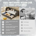 thumbnail image 6 of Euroco Upholstered Twin Size Daybed with Trundle Bed, Velvet Sofa Bed, Gray, 6 of 17
