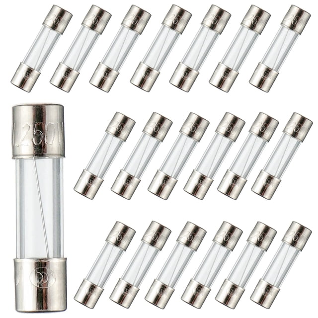 Fusibles de vidrio de soplado rápido Fuse BOJACK, 20 A, 250 V, 5 x 20 mm (paquete de 20)