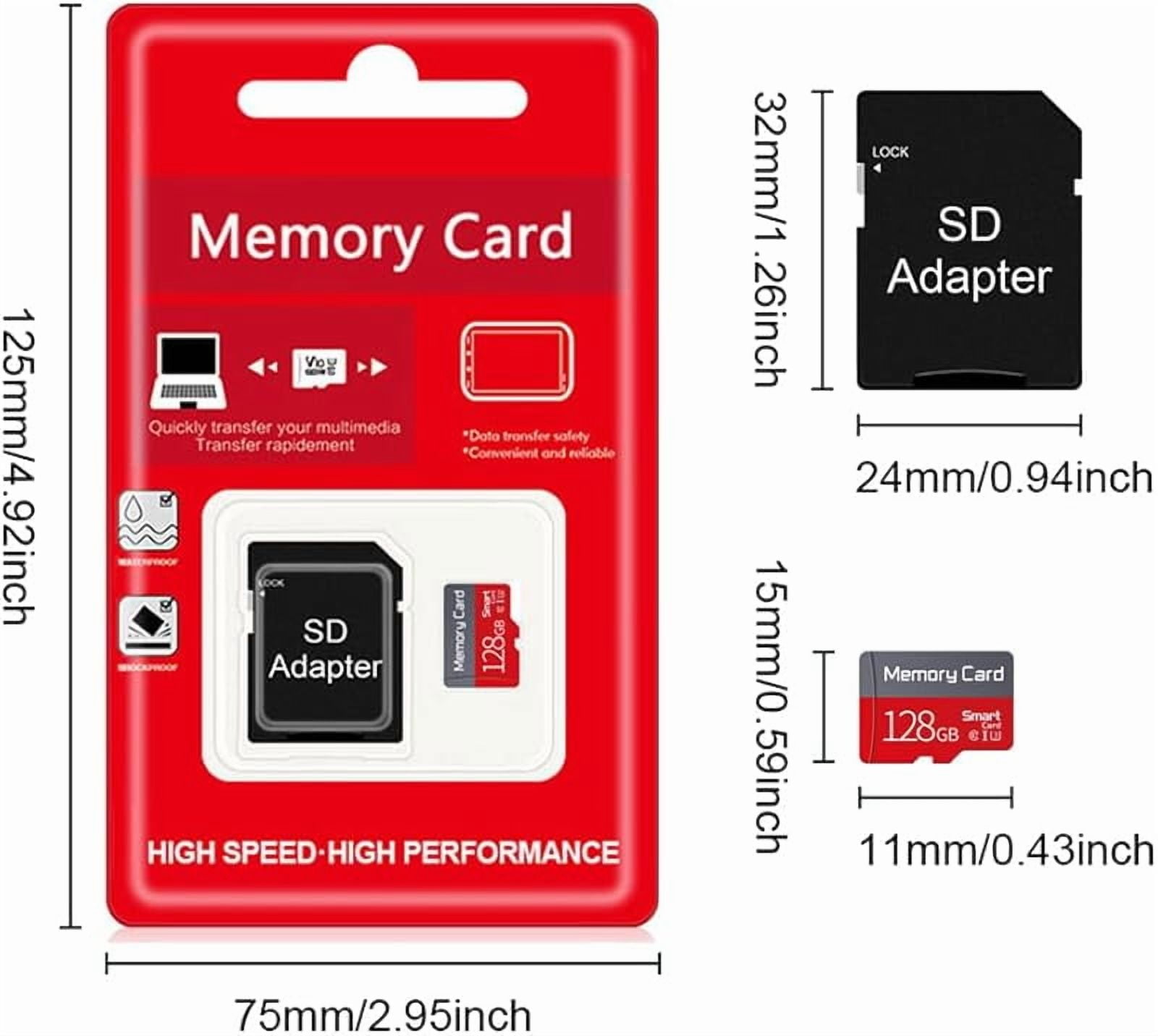 1 Pack TF Card 128GB with Adapter, High Speed Memory Card, UHS-I C10 A1 Memory TF Card for Tablet/Mobile Phone/Camera/Car Audio/Game Console (128GB)