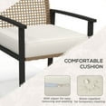 thumbnail image 6 of Outsunny 5 Piece Indoor Outdoor Wicker Dining Set, Patio Furniture Metal Table and Chairs with Soft Cushions, Beige, 6 of 9