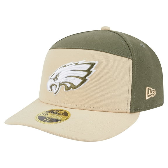 Men's New Era Light Beige/Olive Philadelphia Eagles Two-Tone Color Pack Split Panel 59FIFTY Fitted Hat