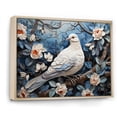 thumbnail image 2 of Designart "Springtime Dove Amidst White and Blue Florals" Animals Framed Wall Art - Modern White Dove Living Room Framed Canvas Art, 2 of 6