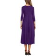 thumbnail image 3 of Nlife Robe Midi Évasée à Manches 3/4 et Col Rond pour Femmes, 3 of 4