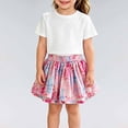 thumbnail image 2 of Toddler Girls Floral Skirt, Elastic Waist Flowy A-Line Skort with Built-in Shorts, Cute Summer Casual Skirts for Little Kids 1-7T, 2 of 5