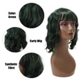 thumbnail image 4 of Peluca de cabello humano Unique Bargains 14' Verde rizado con Gorro, 4 of 7