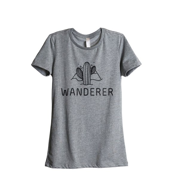 Wanderer Women's Fashion Relaxed T-Shirt Tee Heather Gray Large