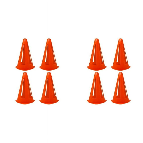 8X Plastic Cones - Mini Sports Cones for Drills   Practice - Flexible Orange Goal Cones for Training   Games - 9 Inches,8 x Flexible Soccer Cones,Orange