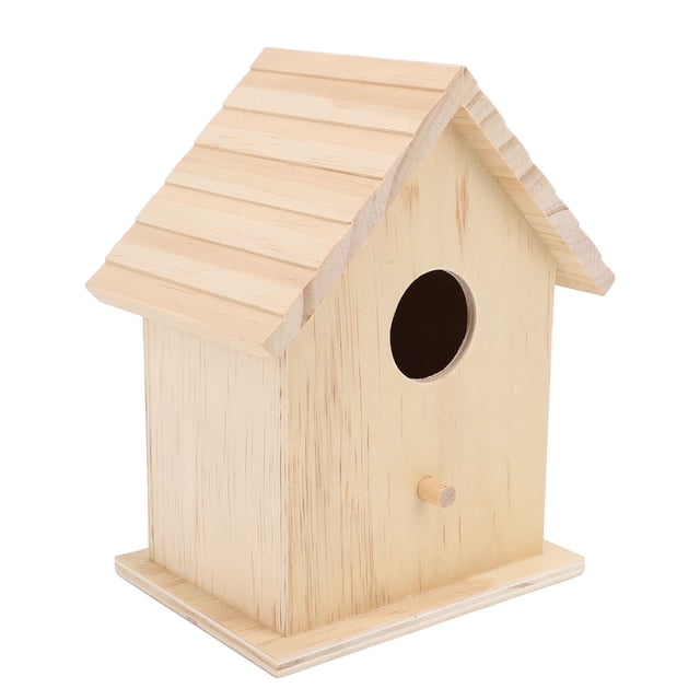 Casa de Pájaros, Inacinada Casa de Pájaros Pintable de Madera Compuesta Segura Para Descansar