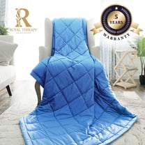 Royal Therapy Weighted Blanket – Heavy 100% Cotton Blanket with Premium Glass Beads (15 lb 60" x 80", New York Blue), Suitable for One Person (~250 lbs) – Use on Queen/King Bed