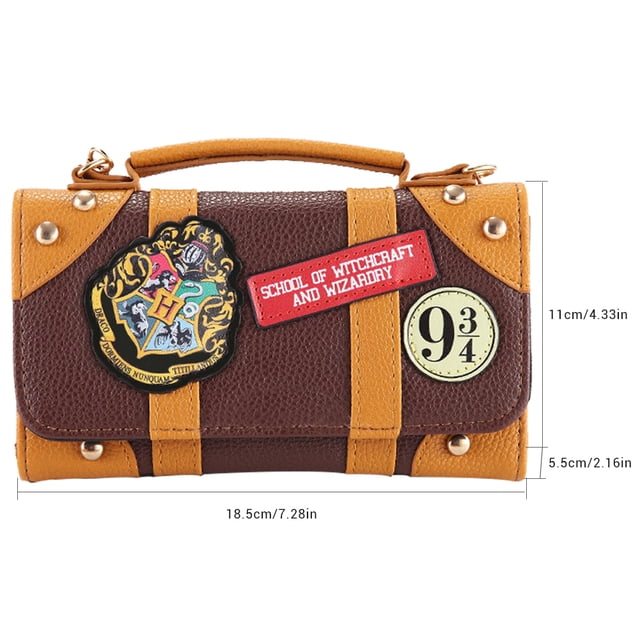 Bolso de Harry Potter Hogwarts PU Bolso híbrido Cartera Mini bolso de mensajero con cadena