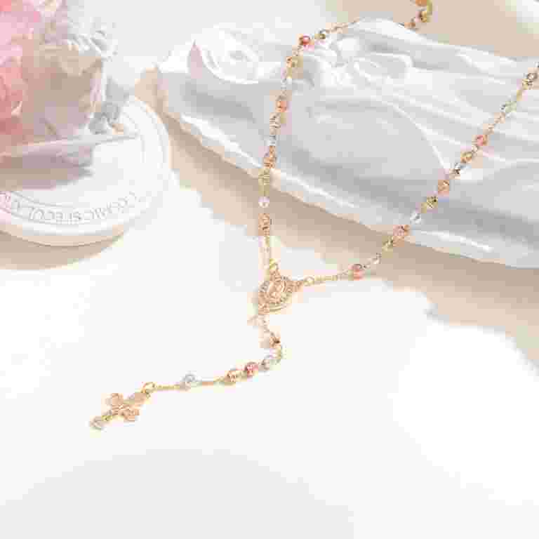 Hand Braided St. Benedict Flower Rosary Necklace - Beautiful Glass Beads, Handmade Catholic Prayer
