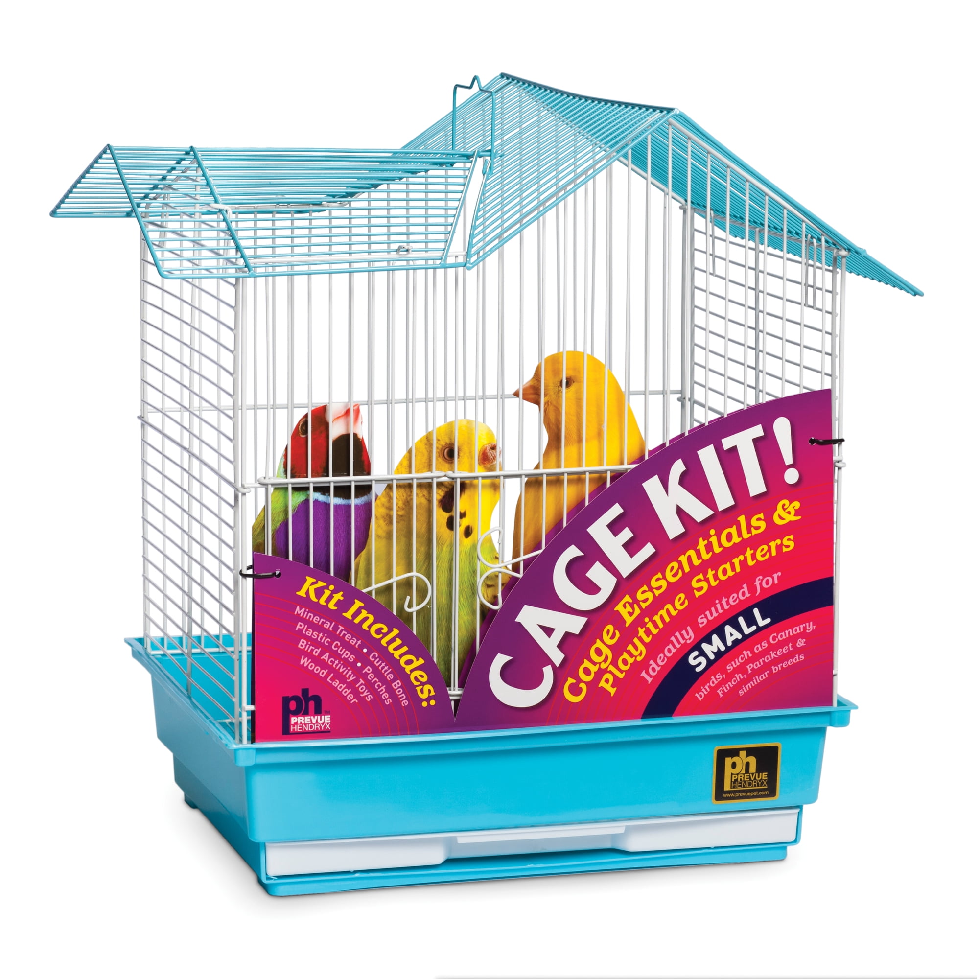 Prevue Pet Products Double Roof Blue Bird Cage Starter Kit 91110