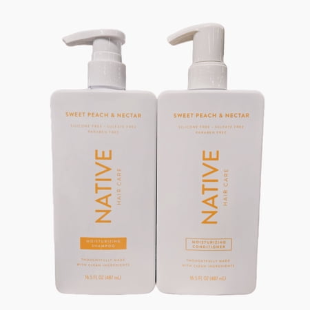 Native Moisturizing Shampoo & Conditioner Set, Sweet Peach & Nectar, Sulfate & Paraben Free, 16.5 oz Free 2Day Shipping