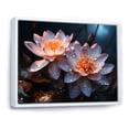 thumbnail image 2 of Designart "White Yellow Lotus landscape III" Floral Floater Framed Wall Art Print, 2 of 7
