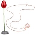 thumbnail image 3 of Valentines Day Jewelry Set, Romantic Necklace and Rose for Gifts, Heart Pendant Design, 3 of 3