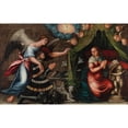 thumbnail image 2 of German School 24x17 Gold Ornate Framed and Double Matted Museum Art Print Titled - The Annunciation with a Kneeling Donor (circa 1600), 2 of 4