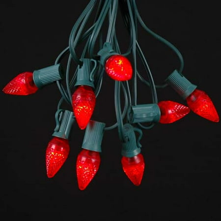 25 Foot C7 Led Outdoor Lighting Patio String Lights Green 25 Foot C7 Led Outdoor Lighting Patio String Lights Green Wire Bulbs Com