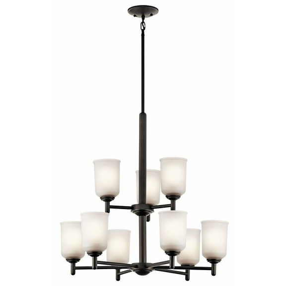 Transitional Nine Light Chandelier-Olde Bronze Finish Bailey Street Home 147-Bel-1788416
