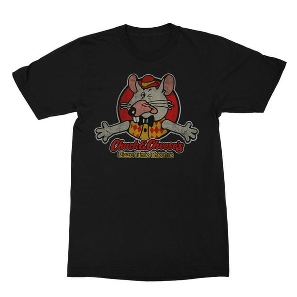 T-Line - Chuck E. Cheese Pizza Time Theatre Black Adult T-Shirt ...