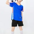 thumbnail image 2 of Boys Soccer Outfits Short Sleeve T-Shirt and Shorts Kids Sports Training Football Athletic Tracksuit Clothes, 2 of 4