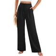 thumbnail image 5 of MYAOYI Women's Stretchy Drapey Office Work Wide Leg Dress Trousers, 5 of 8