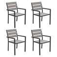 thumbnail image 3 of CorLiving Gallant Aluminum and Poly-Wood Slatted Outdoor Dining Chairs, Charcoal Grey (Set of 4), 3 of 5