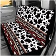 thumbnail image 3 of Yuyamidu Cow Print Car Seat Covers Full Set of 14 Aztec Steering Wheel Cover Center Console Pad Seatbelt Pad Headrest Covers Cup Holders Keychain Universal Auto Accessories Fit for Most Vehicles, 3 of 7