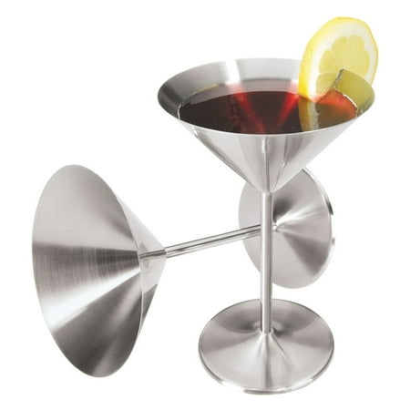 - Oggi Stainless Steel Martini Glasses (Set of 2)