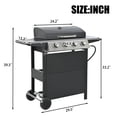 thumbnail image 2 of 4 Burner BBQ Propane Gas Grill, Holaki Stainless Steel 34,000 BTU Patio Garden Barbecue Grill with Two Shelves, Lid, Bottle Opener, Side Burner & Thermometer, 2 of 12