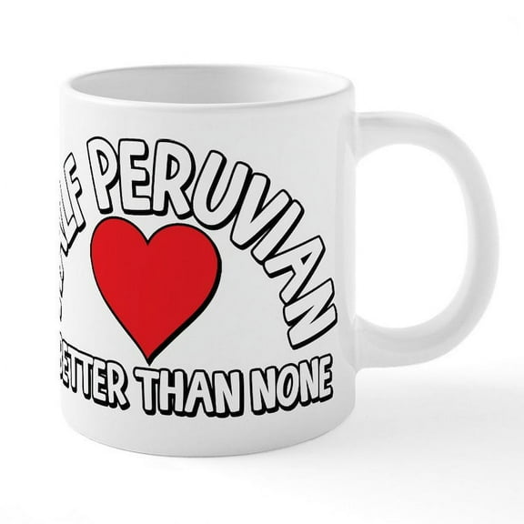CafePress - Half Peruvian - 20 Oz White Ceramic Mega Mug