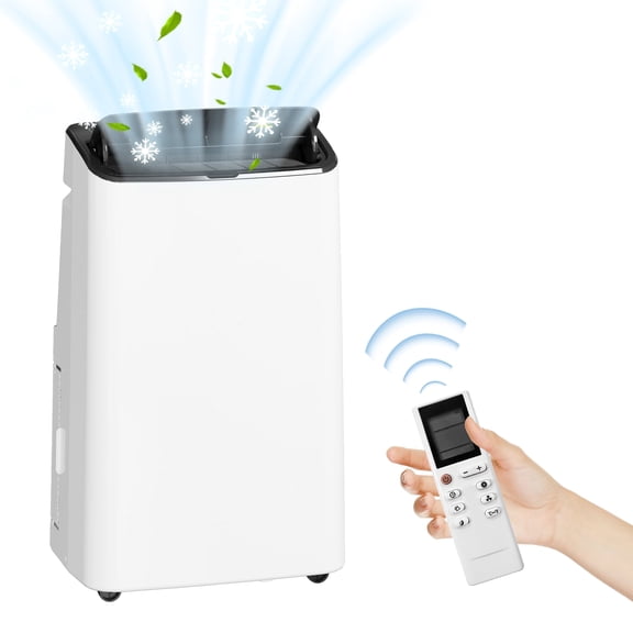 Goldensoil 14,000 BTU Portable Air Conditioner, 750 Sq.ft Coverage, with Remote Control, White
