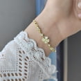 thumbnail image 1 of Pulseras coreanas elegantes con incrustaciones de diamantes de imitación, pulsera con dije de flor de Color dorado para mujer, accesorios de joyería de moda, regalos de fiesta Dengxun unisex, 1 of 2