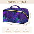 thumbnail image 4 of FORMRS Makeup Bag Travel Cosmetic Organizer for Women Fold Flat Zipper Pouch with Handle, Dark Mushrooms Pattern, 4 of 8
