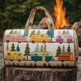 thumbnail image 2 of Quilted Hippie Van Duffle Bag with Adjustable Strap - Large Bohemian Travel Tote for Yoga Festival Gym Workout, Artistic Patchwork Carryall for Dance & Overnight Trips, 2 of 8