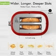 thumbnail image 5 of LONGDEEM 2 Slice Toaster - 6 Settings, Extra Wide Slots, High Lift, Auto Shutoff - Red, 5 of 7