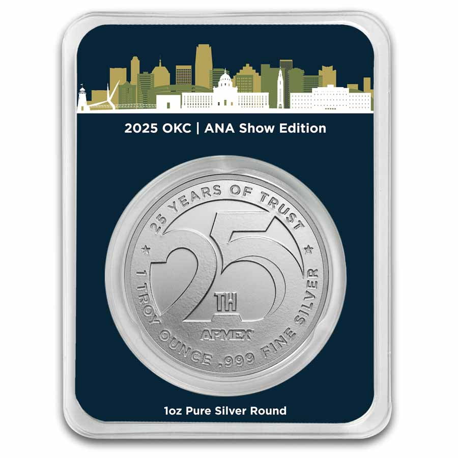1 oz Silver Round - APMEX 25th Anniversary (OKC ANA TEP) - Walmart.com