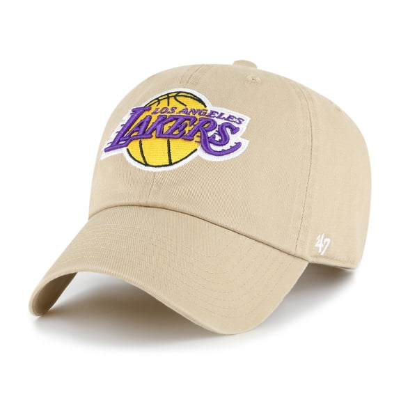Men's '47  Khaki Los Angeles Lakers Logo Clean Up Adjustable Hat