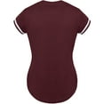 thumbnail image 2 of DIGITMON Women's Baseball Softball Jersey Button Down Premium Athletic T Shirts Uniform BURGUNDYWHITE, Large, 2 of 3