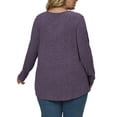 thumbnail image 3 of NISVIYA Winter Womens Plus Size Sweaters Blouses Elegant Long Sleeve Chic V Neck Pullover Purple, 3 of 6