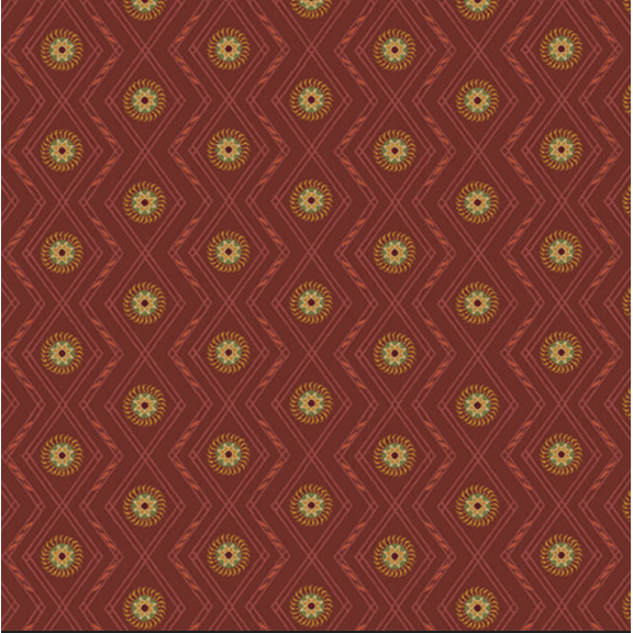 Henry Glass Far Horizons Zig Zag Dot Brick Red Cotton Fabric By The Yard