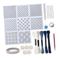thumbnail image 2 of Voxware Sashiko Stencil Set Quilting Stencil Geometric Mending Reusable Cross Stitching Portable Traditional Embroidery Pattern Template 13x13cm, 2 of 7