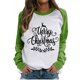 thumbnail image 1 of Moda mujer estampado o-cuello pulóver Tops manga larga cómoda blusa sudadera Fridja  FKASFK890, 1 of 4
