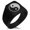 Black, variant on Stainless Steel Yin Yang Needle Stripe Pattern Biker Style Polished Ring