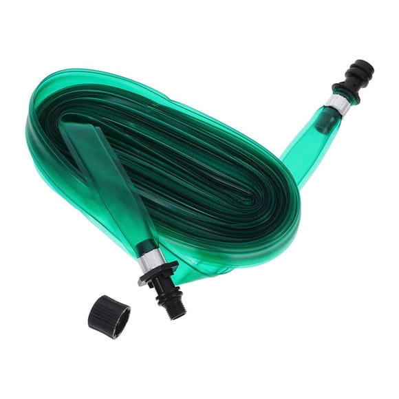 LEEYNEER Garden Soaker Hose Green PVC Oval Cross Section 1Pcs 59.06X0.94X0.04In