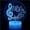 Music-3, variant on Musical Instrument 3D Night Light LED Colorful 16-Color Remote Control Desk Lamp Light Control Night Light for Bedroom Lighting (Crack Base 16Colors RC, Music-3)